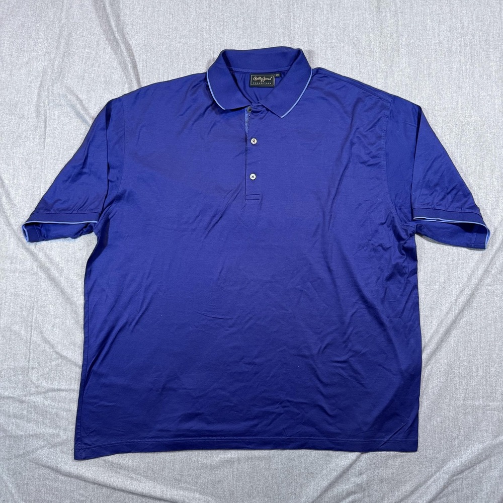 Bobby‎ Jones Collection Polo Shirt Mens 2XL Blue Golf Horse Piping Classic